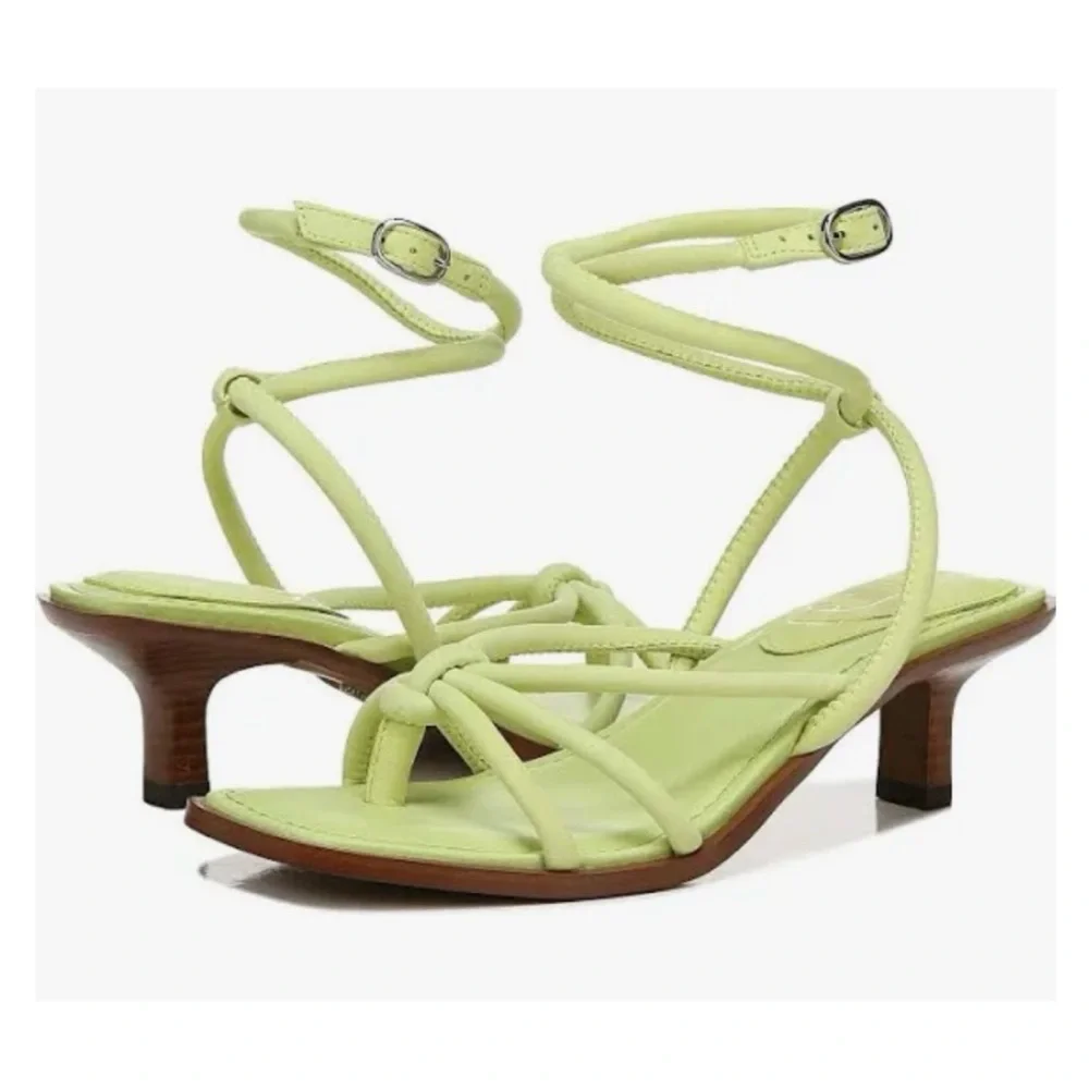 NWOT Anthropologie Sam Edelman Dia Strappy Heeled Sandals in Lime Green  Size 7